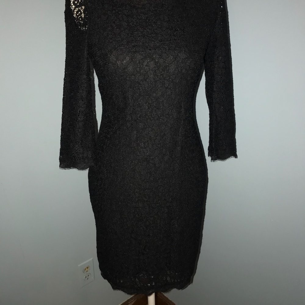 Adrianna  Papel Black Lace Zipper Dress - Picture 6 of 6